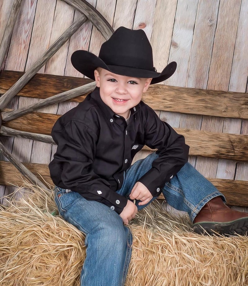 Vikodah Kids Wide Brim Western Cowboy Cowgirl Hat - Boys Girls Felt Fedora Hats for 2-6 Years - Image 2